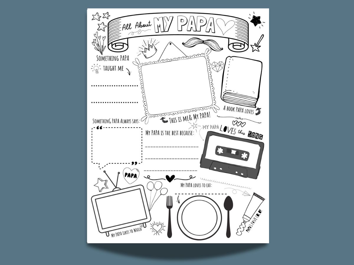 A Father's Day Printable Activity Page - All About Papa.