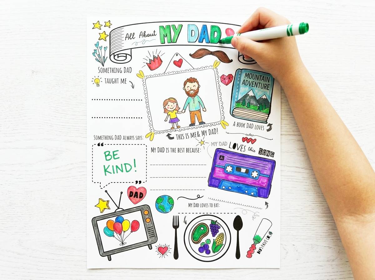 FREE PRINTABLE! Father’s Day Kids Activity Page