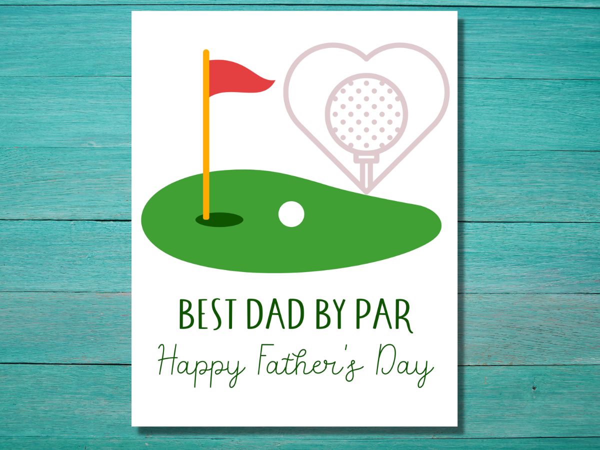 Free printable Father's Day Card - BEST DAD BY PAR - Happy Father's Day