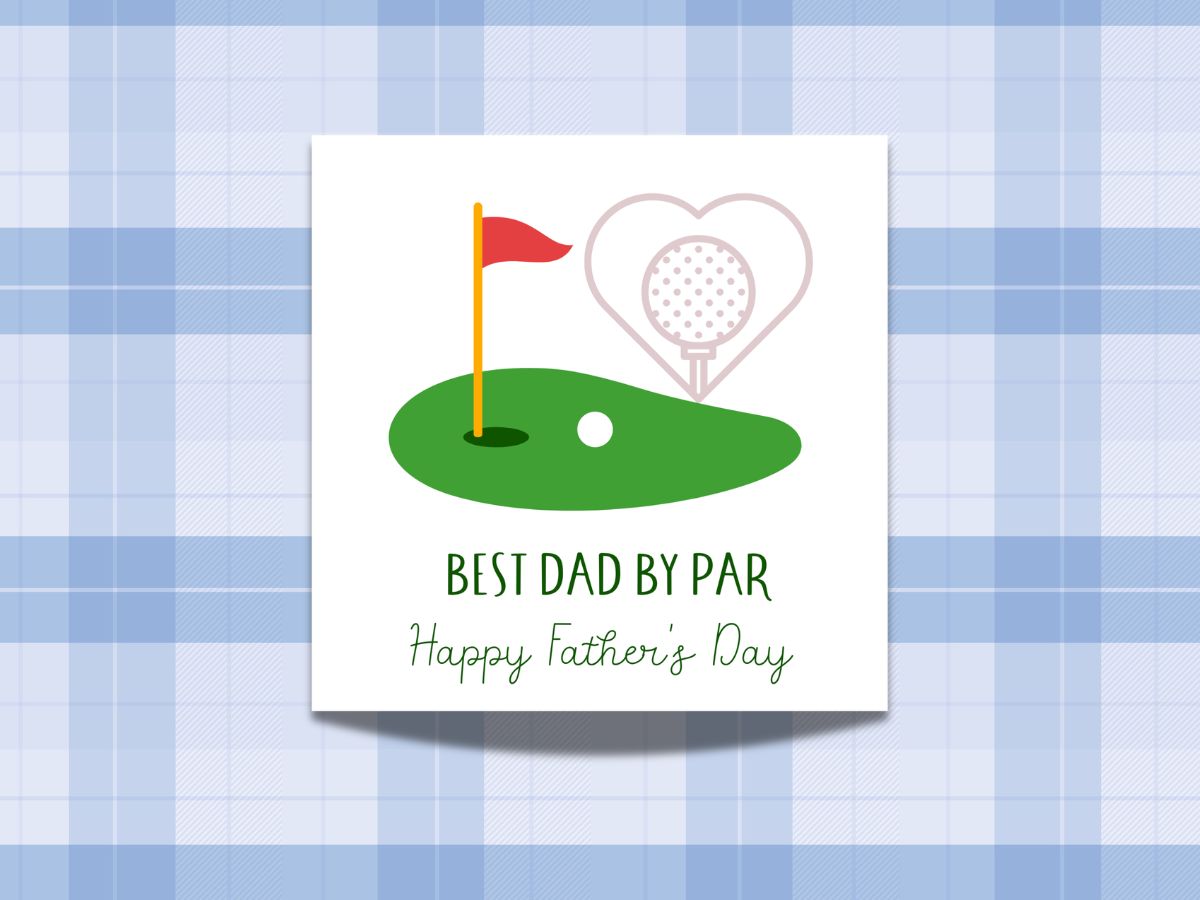 Free printable Father's Day Card - BEST DAD BY PAR - Happy Father's Day 5x5 inch card
