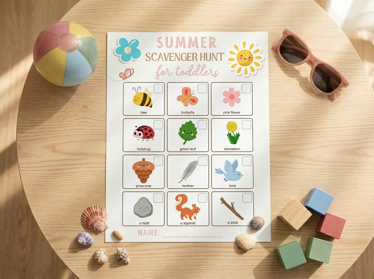 Toddler Summer Scavenger Hunt – FREE PRINTABLE!