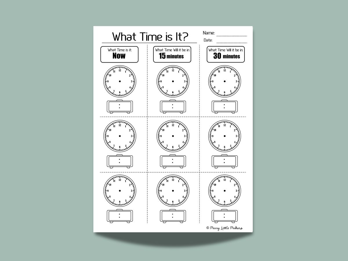 What Time is it? printable worksheet
