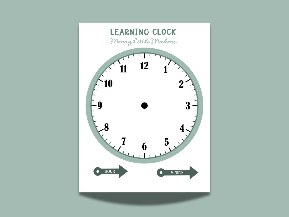 Learning Clock Printable Page