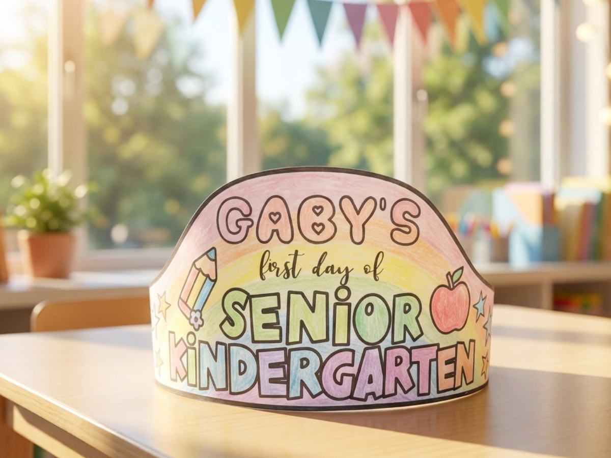 First Day of Kindergarten Crown – Edit Name with Canva Template