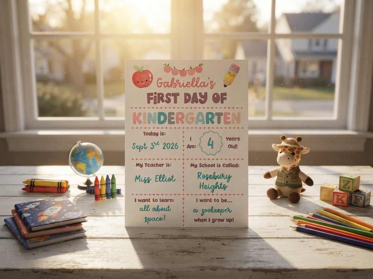 Free First Day of School Printable Signs – Canva Editable Template