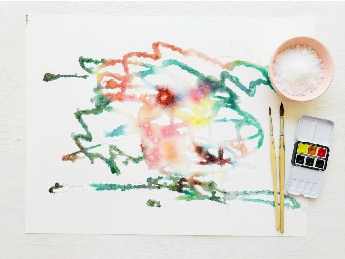 How to Make Abstract Salt Art with Glue, Salt & Food Coloring (Easy Kids Craft)