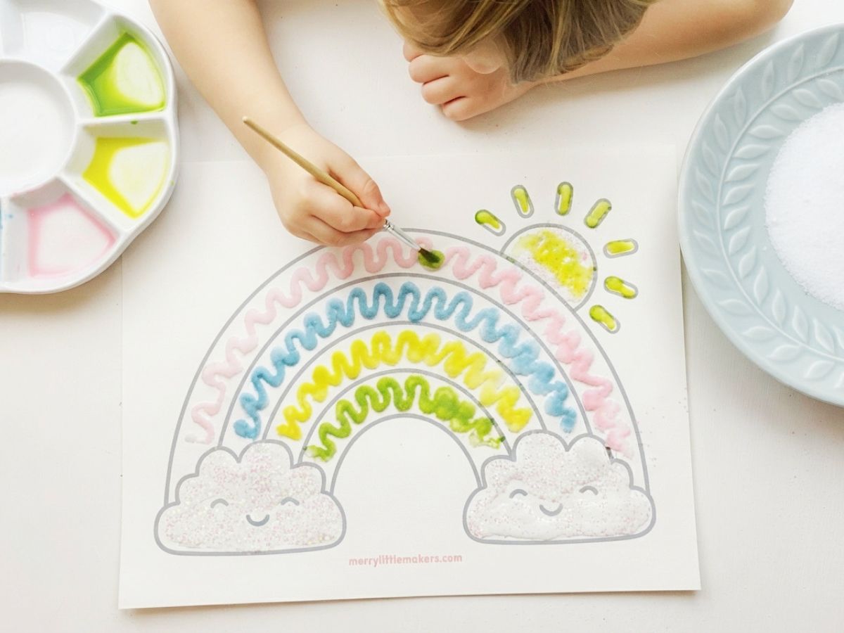 Summer Salt Art Activity for Kids (Free Printable Templates)