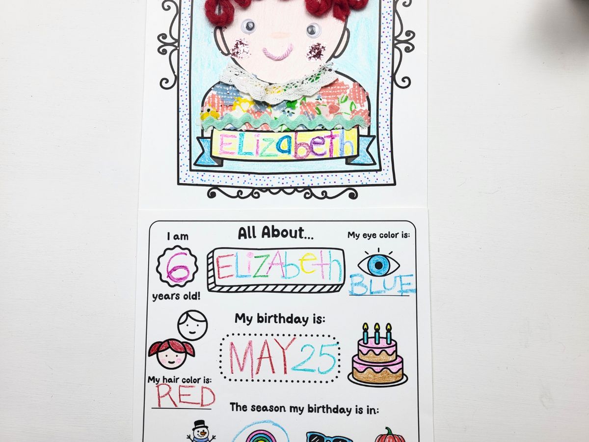 Two craft pages attached together for hanging up. 